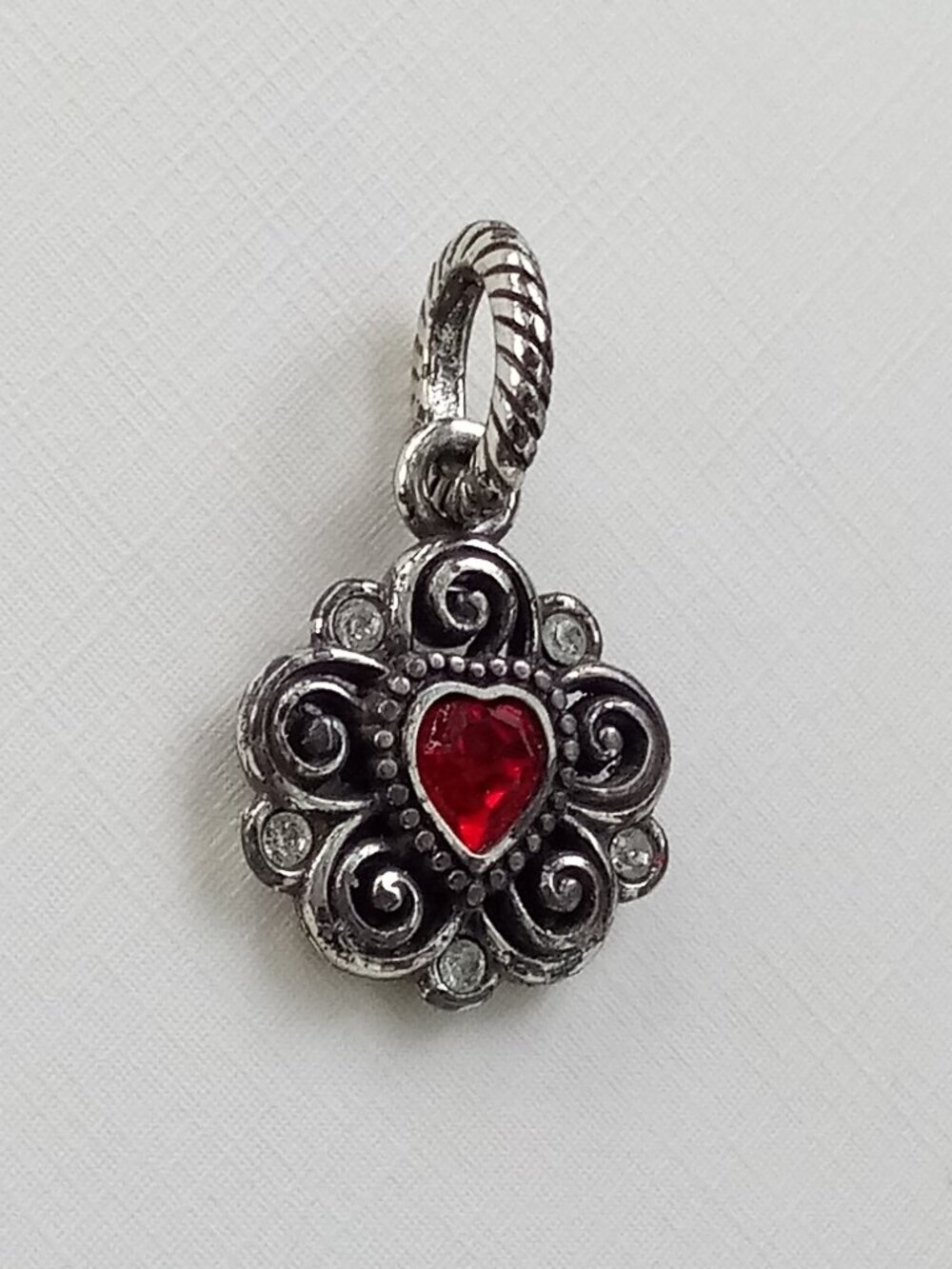 Brighton Silver Heart Charm pretty   red